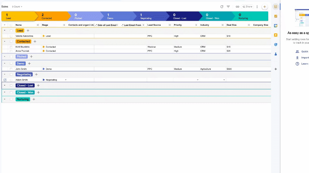 Kustomisasi di NetHunt CRM