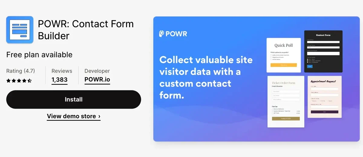 powr-контактная форма-на-shopify