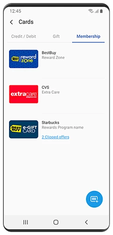 UI แดชบอร์ด Samsung Pay