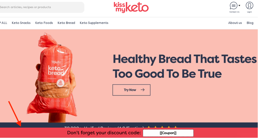 Ejemplo de Kiss My Keto's Sticky Bar