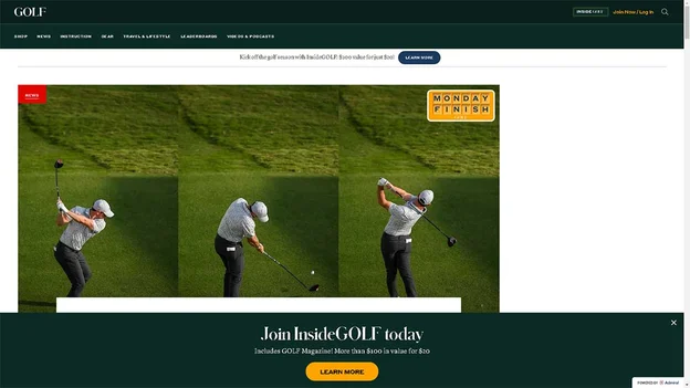 CTA du paywall de golf