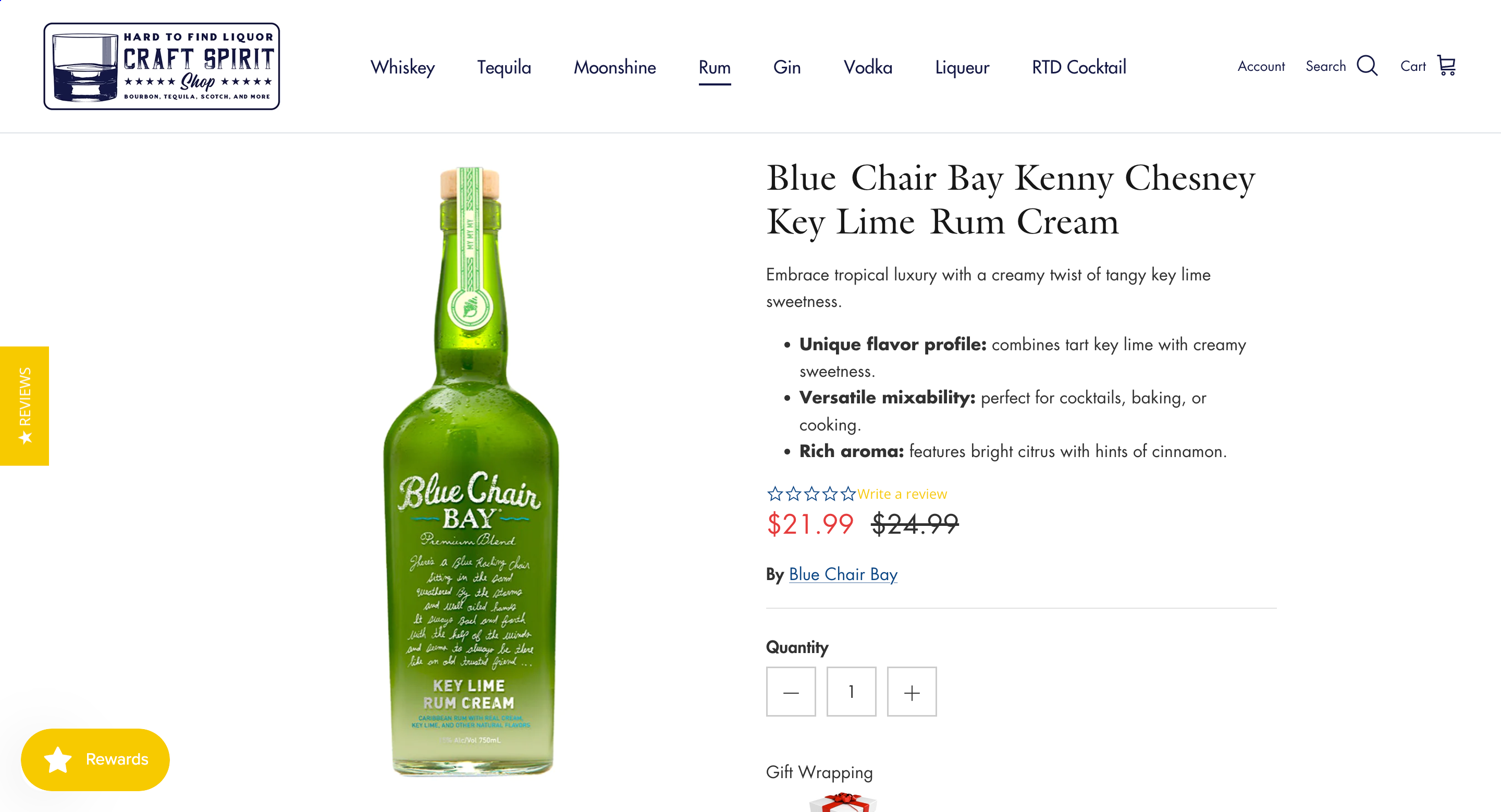 Halaman produk rum Blue Chair Bay Key Lime