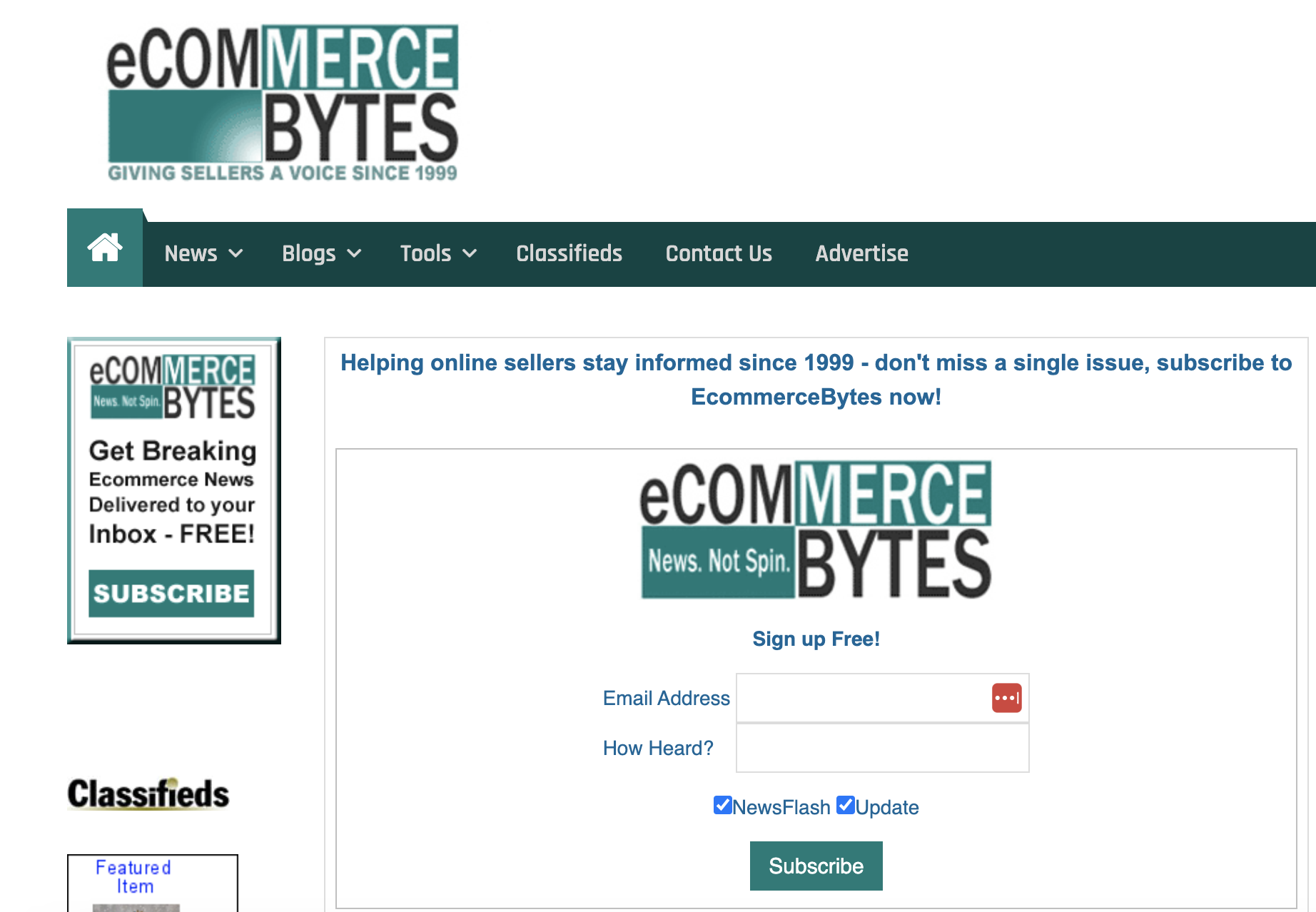 eCommerce Bytes は 1999 年以来、オンライン販売者に最新の洞察と戦略を提供してきました。