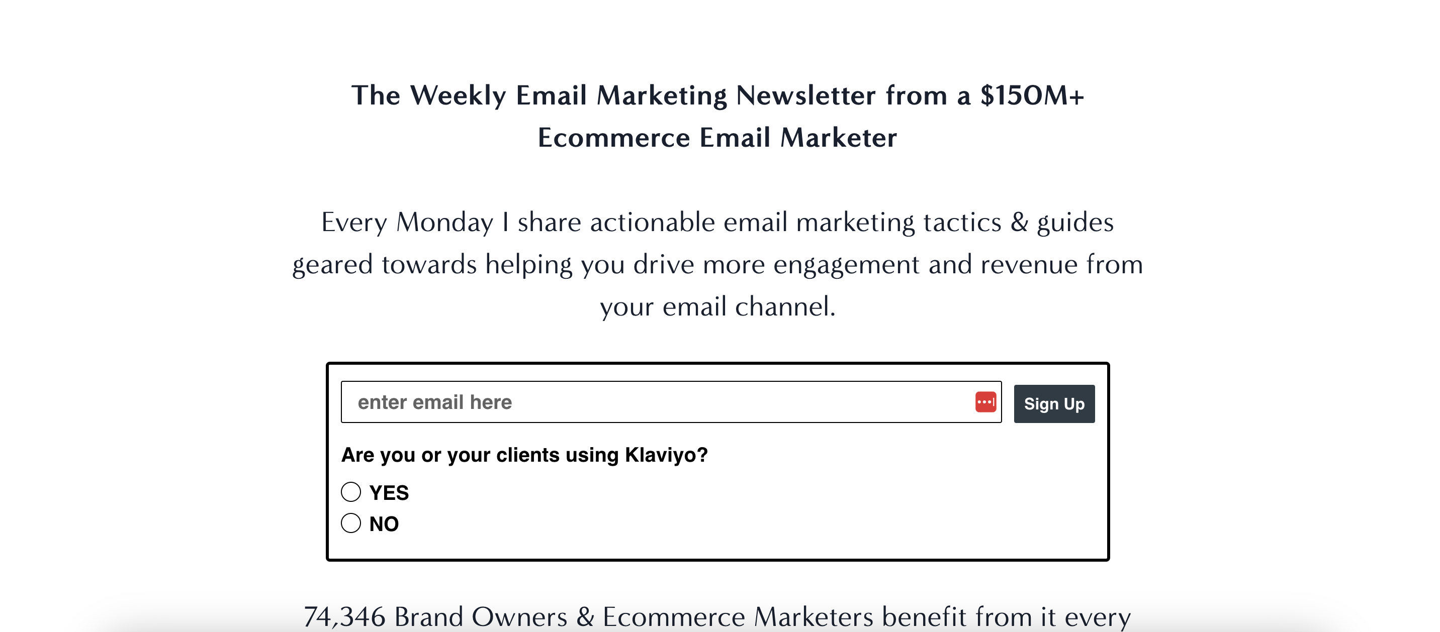 Chase Dimond のニュースレター: 専門的な電子メール マーケティングに関する洞察を毎週配信する電子メールです