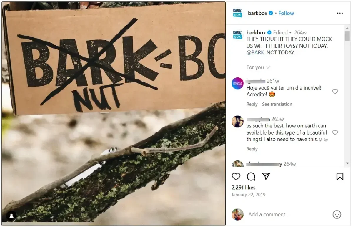 Instagram 页面 barkbox