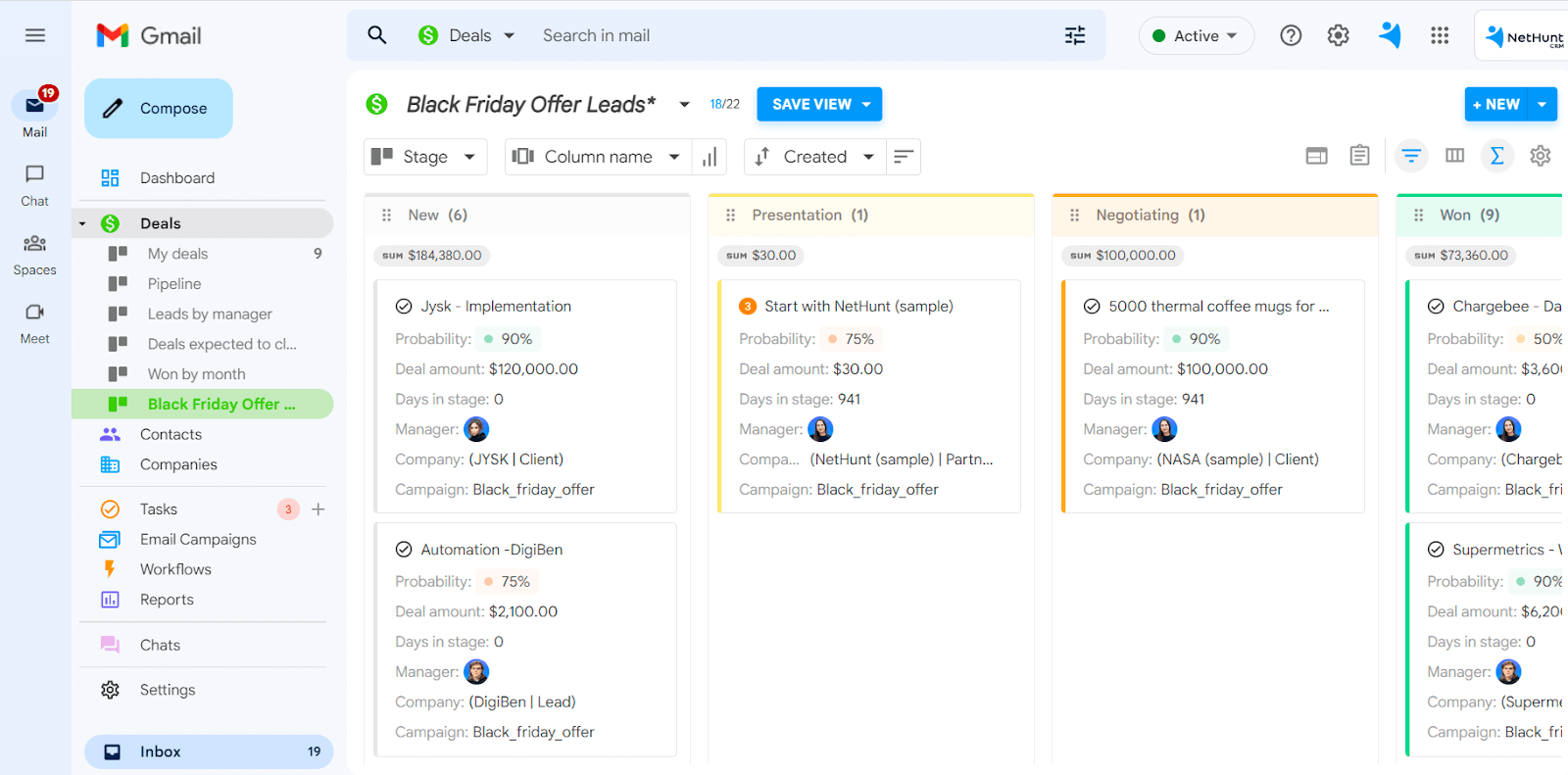 Gmail との最適な CRM 統合