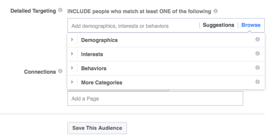 Facebook 광고 관리자의 세부 타겟팅 섹션을 보여주는 이미지입니다.