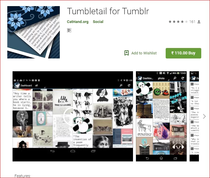 Aplikacja Tumbletail na Tumblr