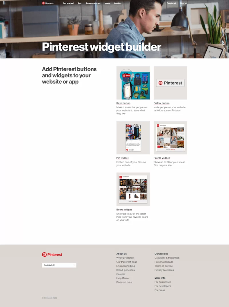 Widget do Pinterest