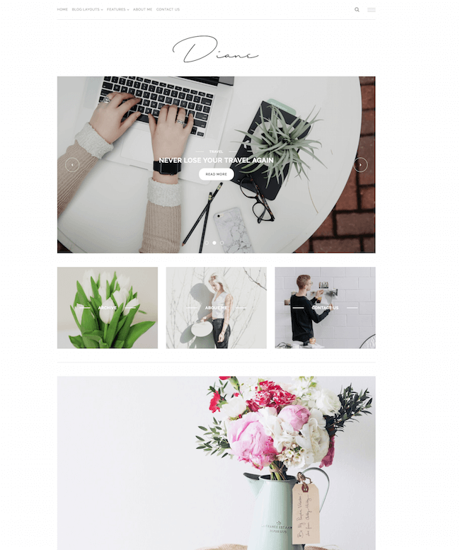 Diane Minimal WordPress 블로그 테마