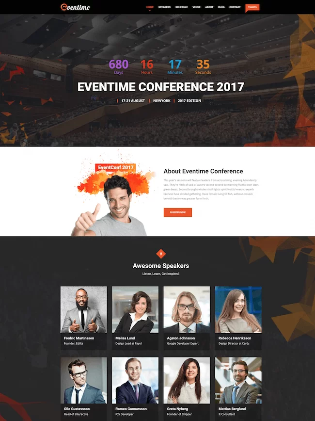 Motyw WordPress Eventtime