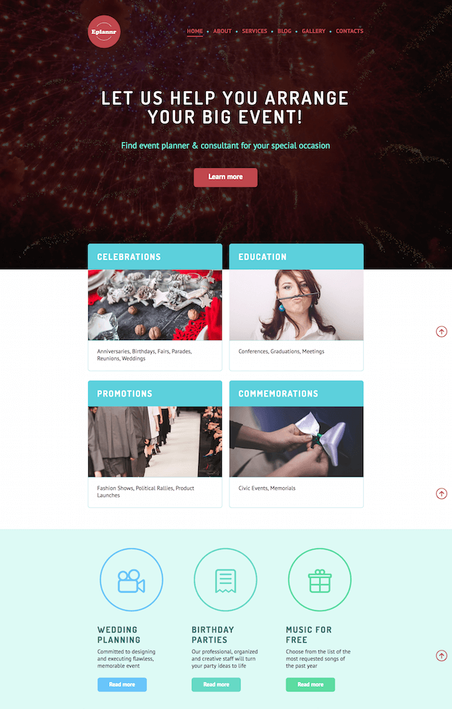 Motyw WordPress Event Planner