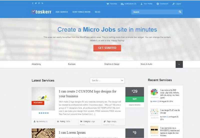 Motyw WordPress Taskerr