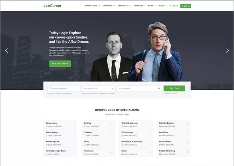 Motyw WordPress JobCareer Job Board