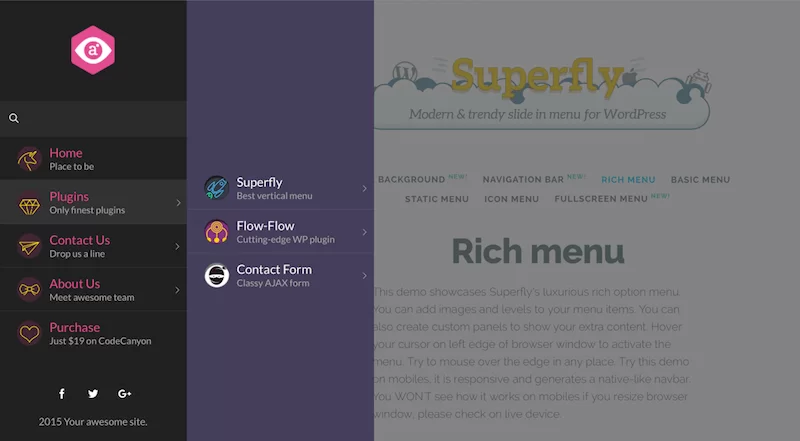 Plugin del menu di WordPress Superfly