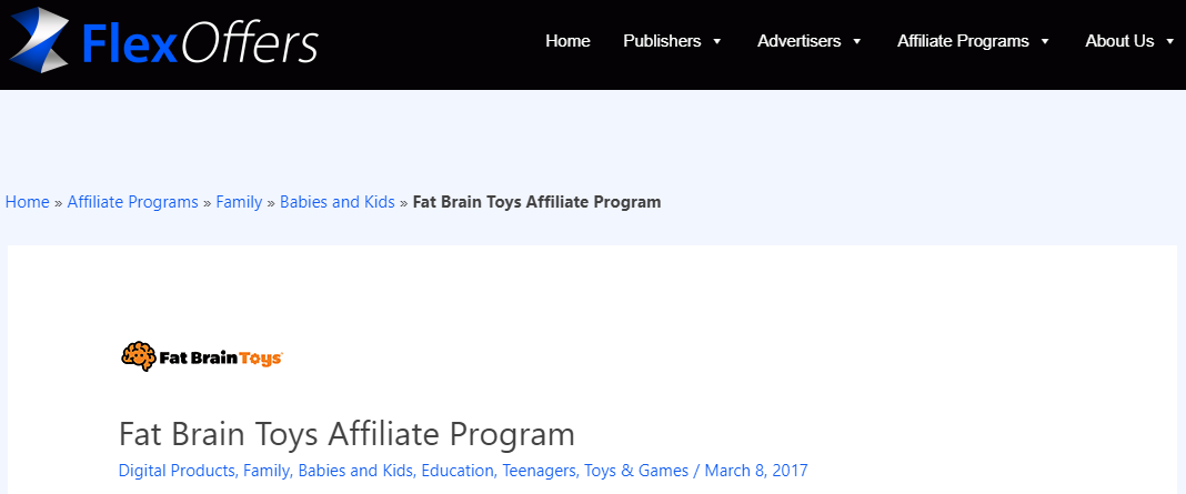 Flex oferece programa de afiliados Fat Brain