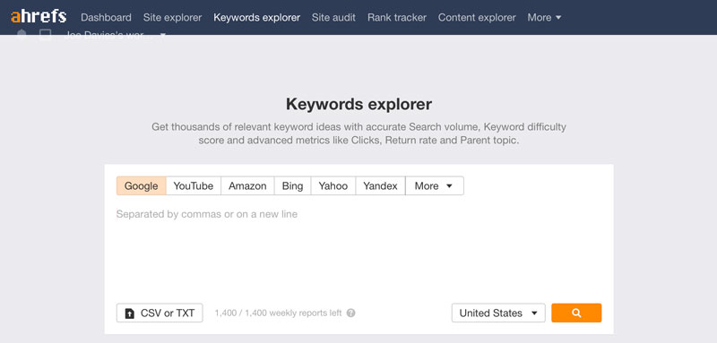 A screenshot of the Ahrefs keyword checker