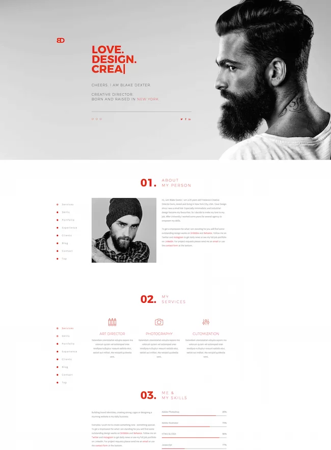 BlakeD Portfolio i szablon CV