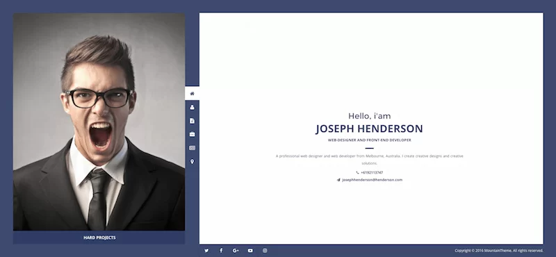 Henderson vCard WordPress 테마