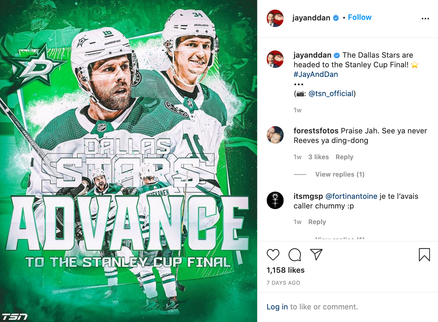 dallas stars insta โพสต์ 1