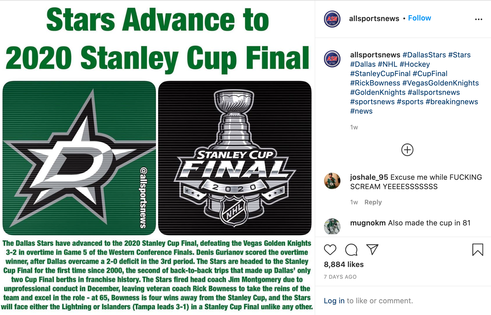 dallas stars insta โพสต์3