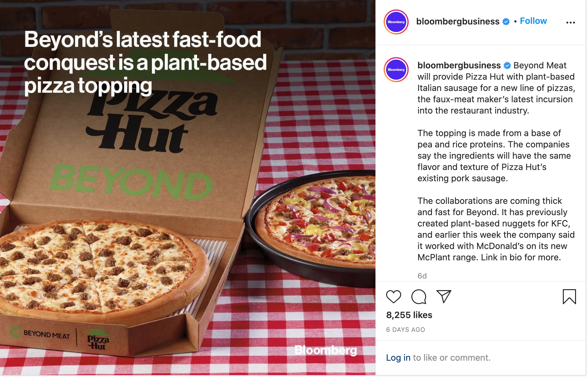 Beyond Meat Insta โพสต์ 1