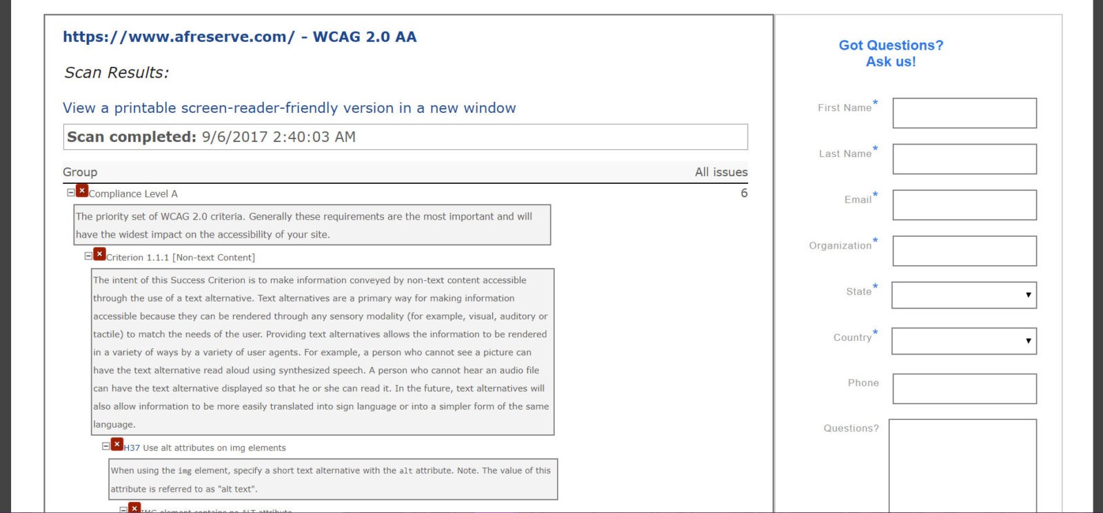 Testen Sie die Barrierefreiheit der Website