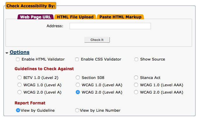 Testen Sie die Barrierefreiheit der Website
