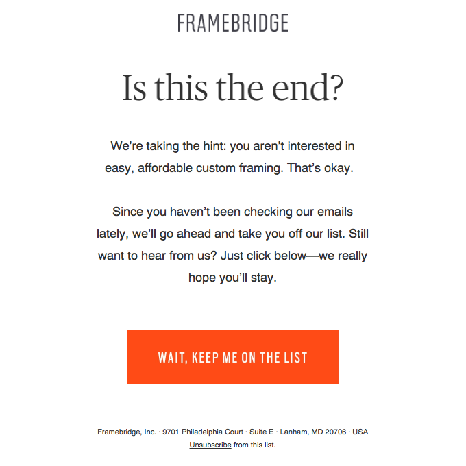 segmen framebridge daftar email Anda