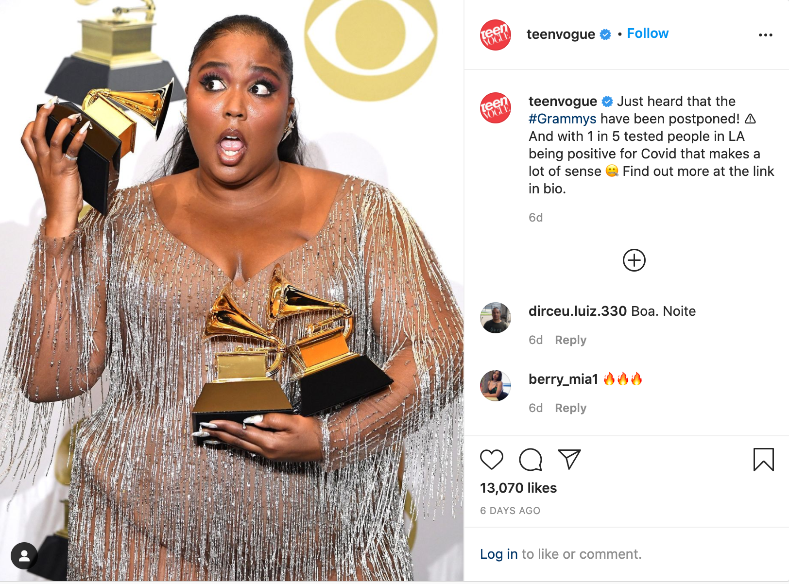 Postingan Instagram GRAMMY 2