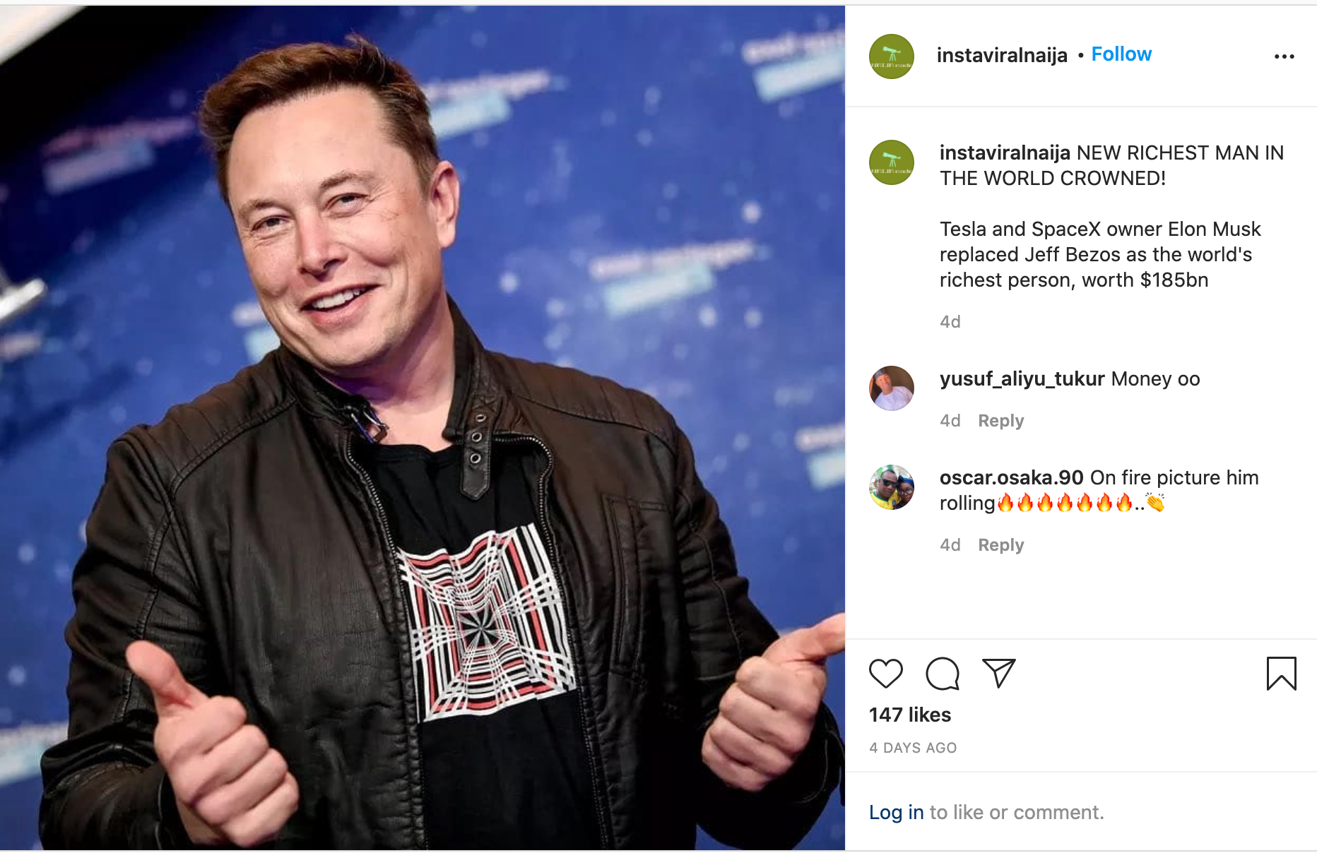 Postingan Insta SpaceX 1