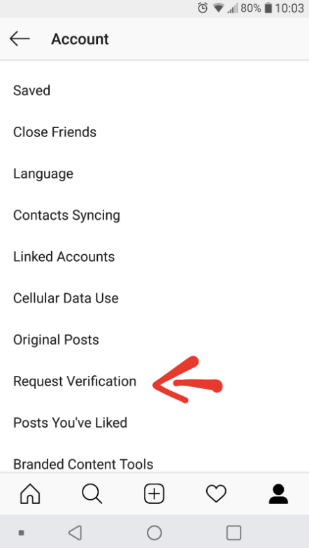 request verification on instagram