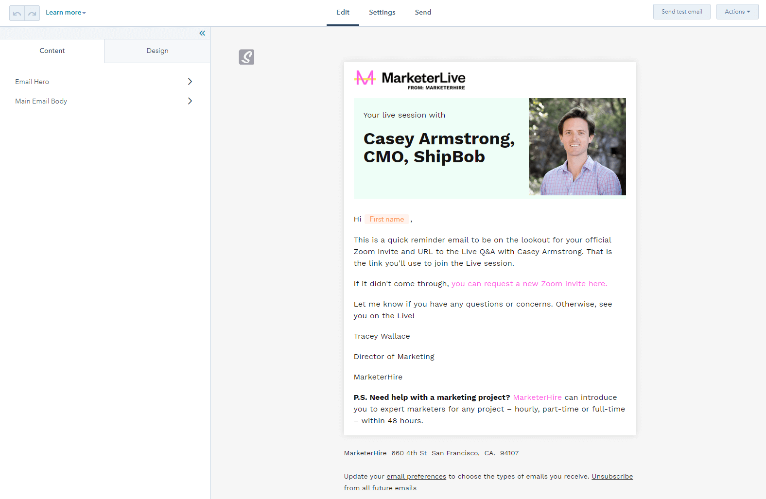 HubSpot 이메일 마케팅 도구