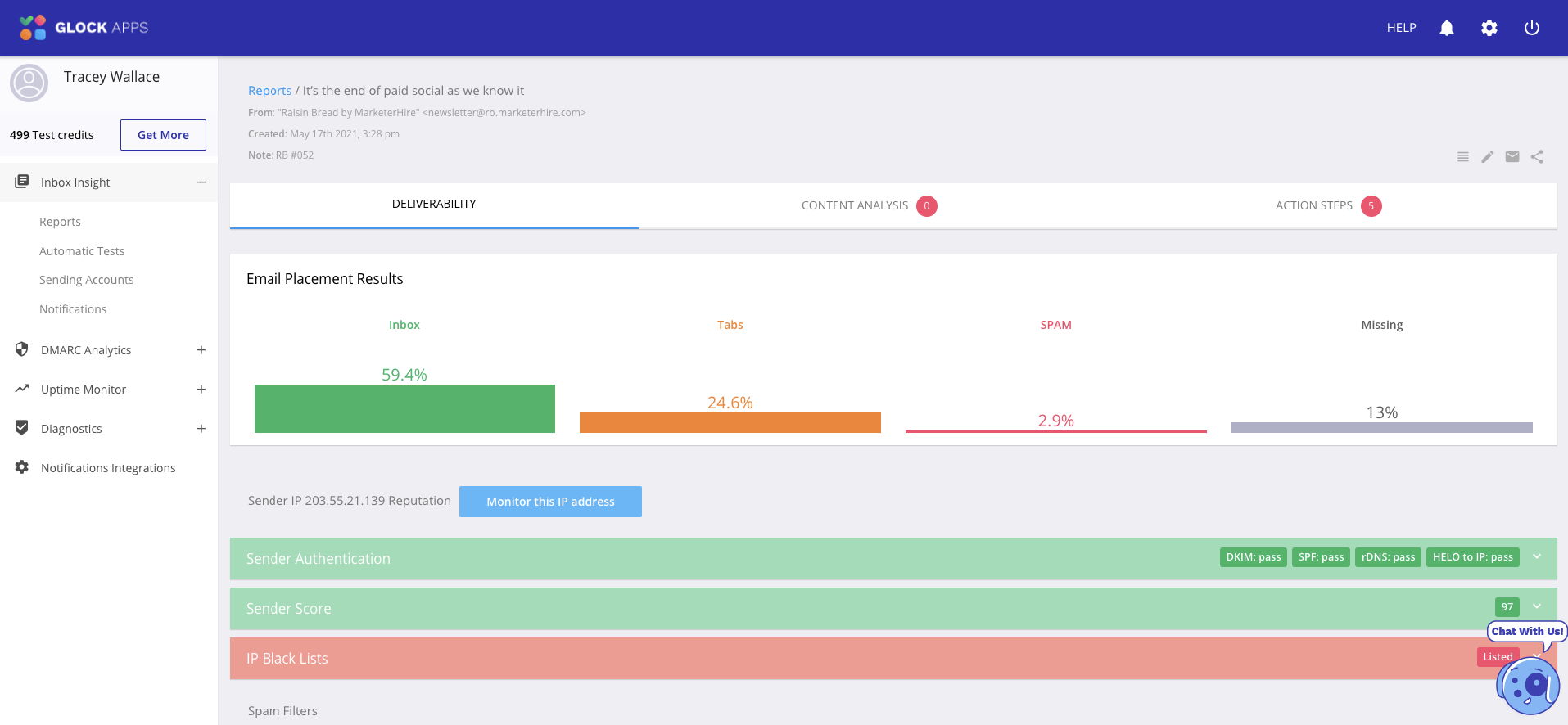 GlockApps 이메일 전달 도구