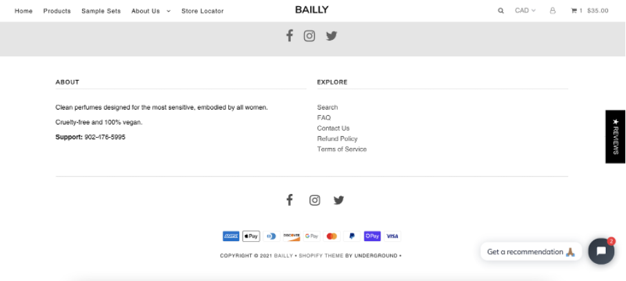 bailly trust seals - Ecommerce Homepage Design Best Practices with 21 Examples