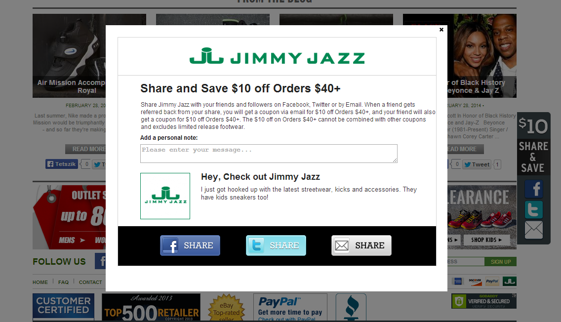 jimmyjazz2 - Ecommerce Homepage Design Best Practices with 21 Examples