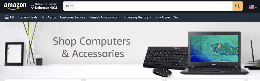 amazon search - Ecommerce Homepage Design Best Practices with 21 Examples