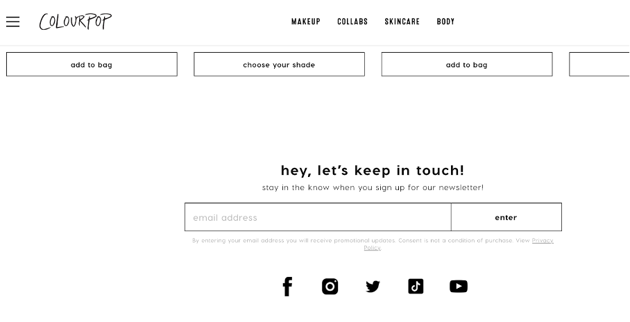 colourpop social - Ecommerce Homepage Design Best Practices with 21 Examples