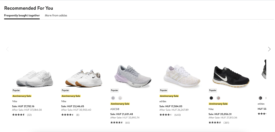 nordstrom recommendation - Ecommerce Homepage Design Best Practices with 21 Examples