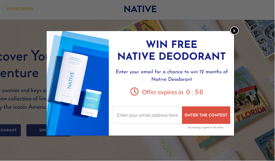 nativeco popup - Ecommerce Homepage Design Best Practices with 21 Examples