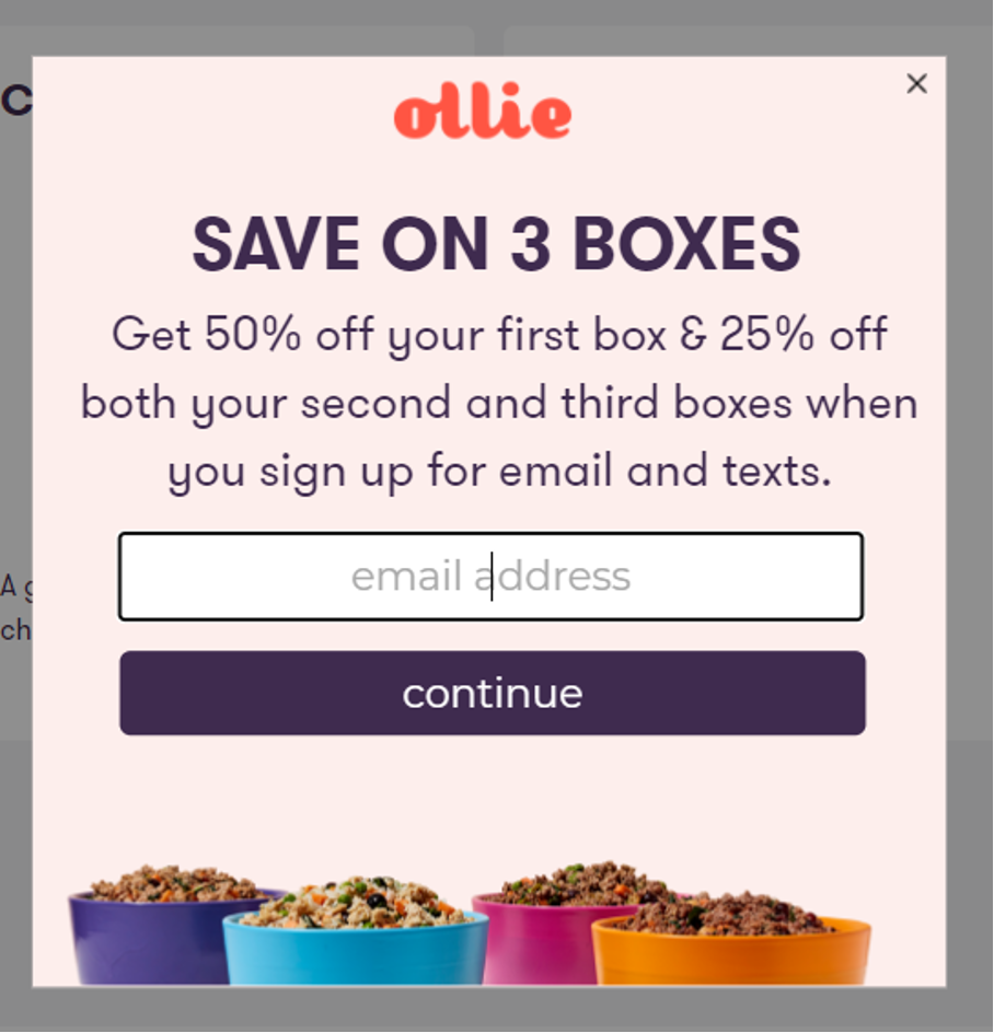 ollie - 29 Email Popup Examples to Get More Newsletter Subscribers