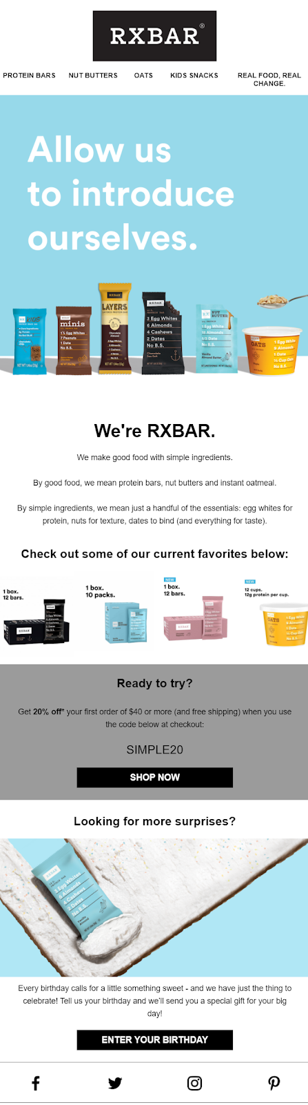 RXBAR email - How to Write a Welcome Email to Boost Customer Engagement?