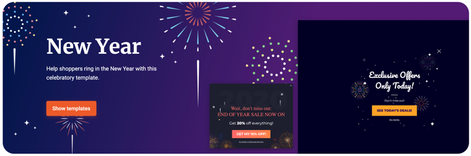 new year popup 05 - 9 New Year Popup Campaign Ideas You Can Steal (Real-Life Examples & Templates)