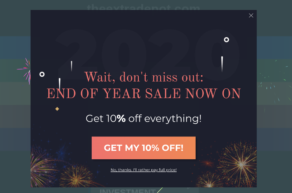 new year popup 02 - 9 New Year Popup Campaign Ideas You Can Steal (Real-Life Examples & Templates)