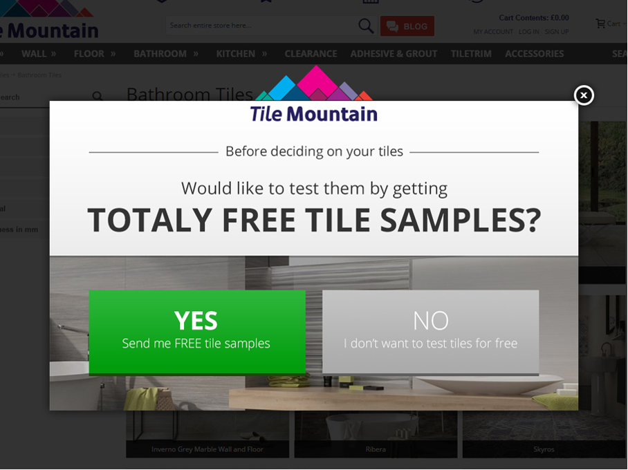 tile mountain free sample - 12 Awesome Lead Magnets for Ecommerce to Grow Your Revenue