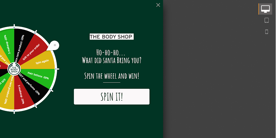 thebodyshop lucky wheel - Run Killer Seasonal Campaigns in 4 Easy Steps (+3 Expert Tips)