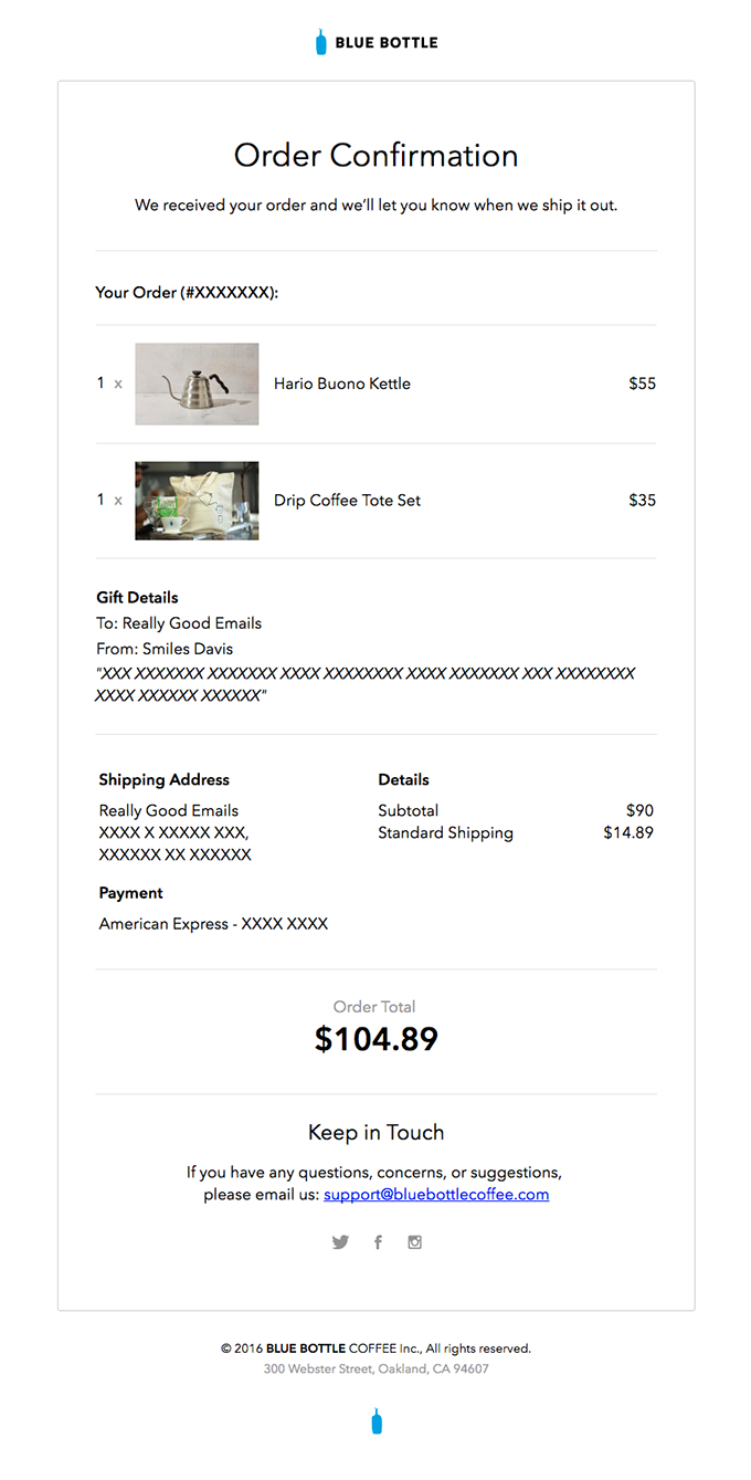 hooray your blue bottle - 5 Types of Ecommerce Email Templates to Drive More Sales (+22 Examples)