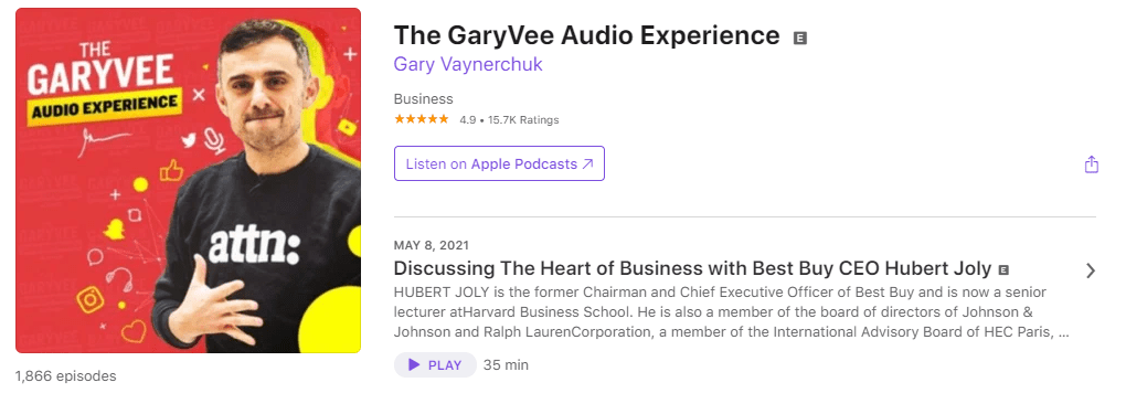 Podcasts für Influencer garyvee