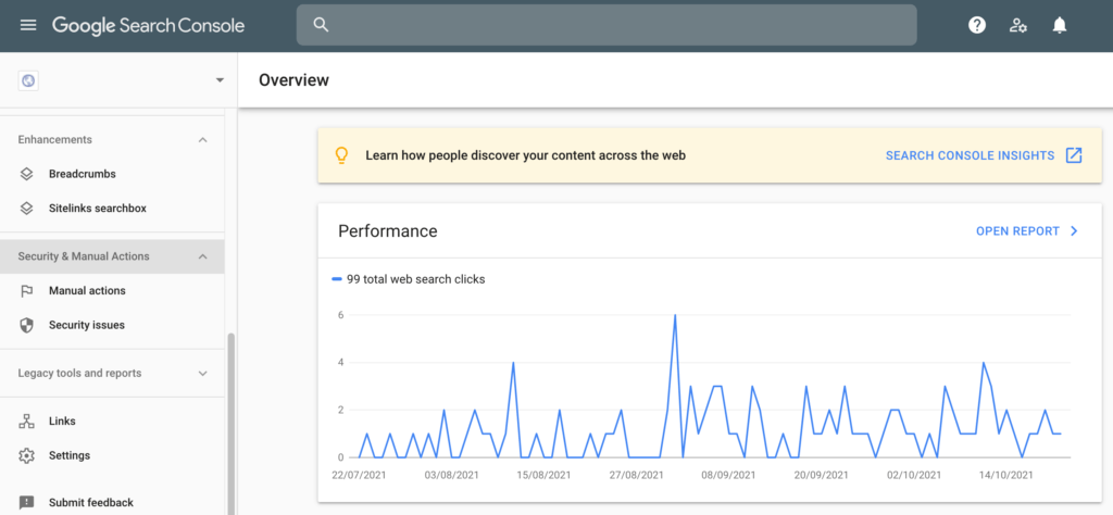 The Google Search Console.