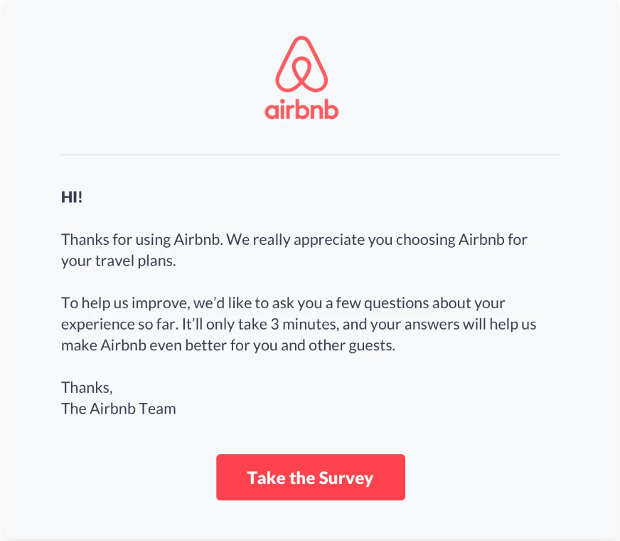 Email Survey AirBnB - 30 Customer Feedback Questions to Ask in 2022 (& Tools to Use)